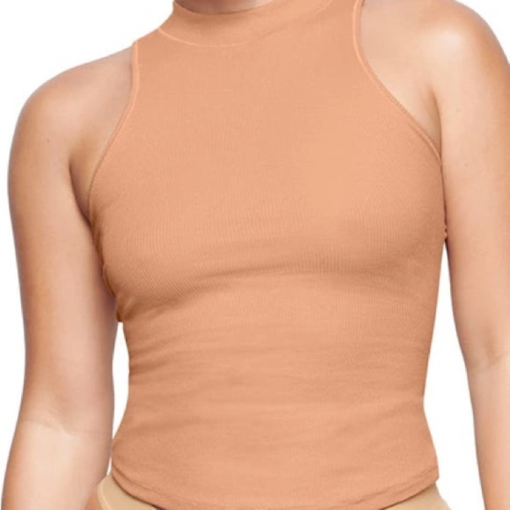 Skims Cotton Rib Mock Neck Tank – Sedona – Size Large – NWOT